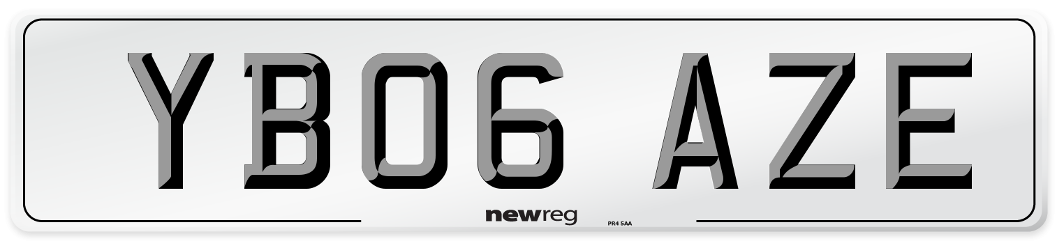 YB06 AZE Number Plate from New Reg